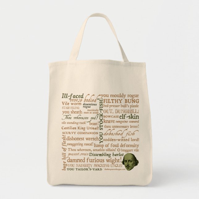 Bolso De Tela Shakespeare insulta la colección (Frente)