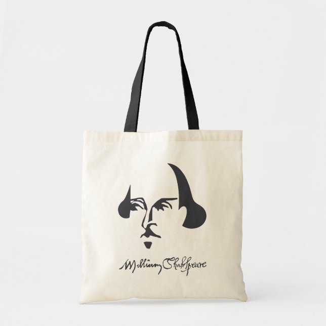 Bolso De Tela Shakespeare simple con la firma (Frente)
