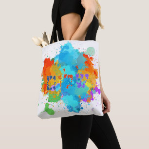 Bolso De Tela "Shalom" hebreo con fondo de pintura