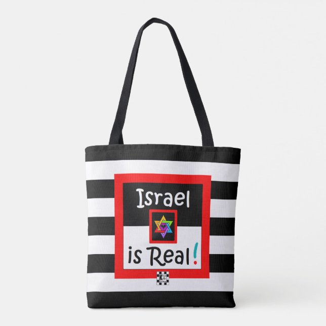 Bolso De Tela ¡Shalom! ¡Israel Es Real! tote (Reverso)