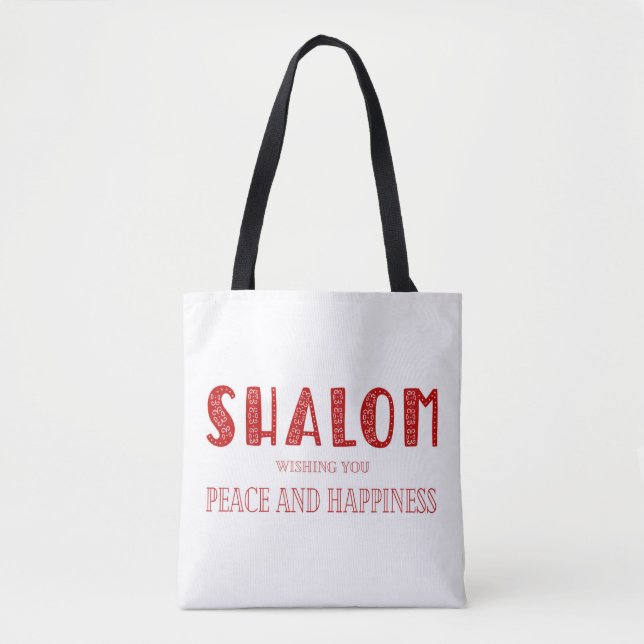 Bolso De Tela SHALOM Paz Y Felicidad (Anverso)