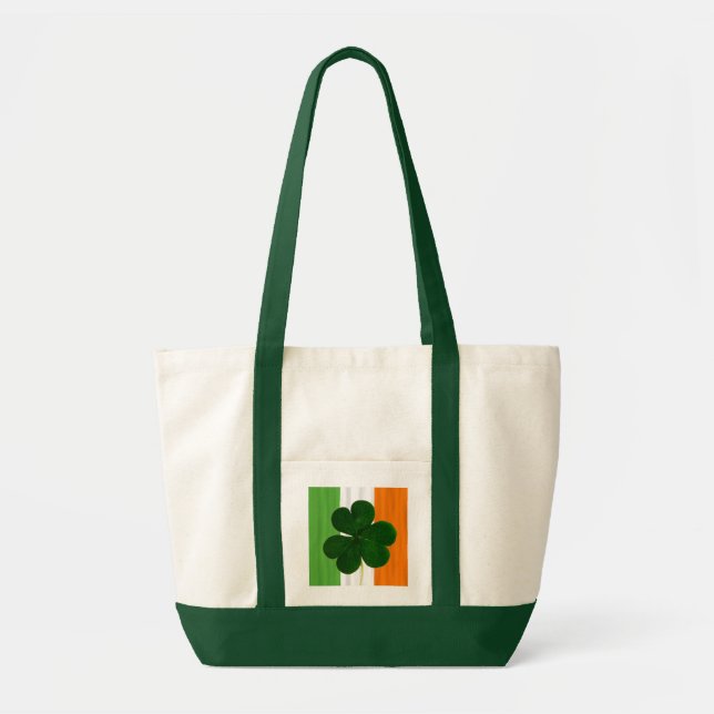 Bolso De Tela Shamrock Clover Irlandés St. Patrick (Frente)