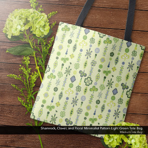 Bolso De Tela Shamrock Clover Minimal Patrón moderno Amarillo