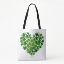 Shamrock con forma de corazón Tote Bag