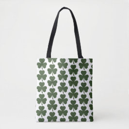 Bolso De Tela Shamrock Shape Plaid Dark Green