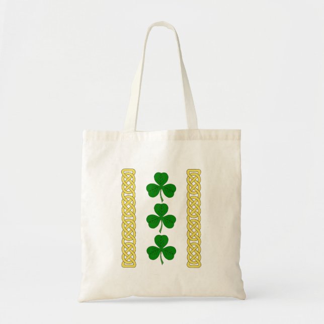 Bolso De Tela Shamrock Trio y Bandas de Knotwork (Frente)