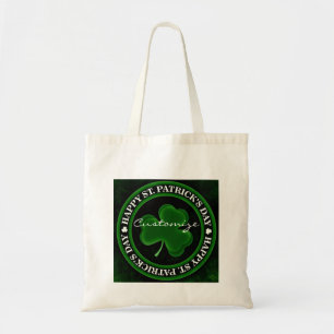 Bolso De Tela Shamrock verde/negro St Patrick's Day negro