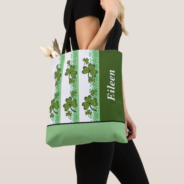 Bolso De Tela Shamrock y Stripes personalizados deberían llevar  (Detalle)