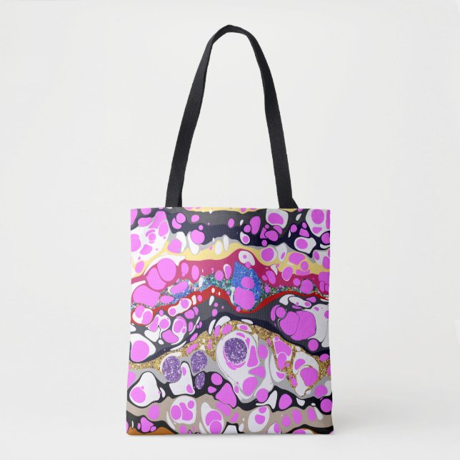 Bolso De Tela Shani - Diseño abstracto multicolor (Anverso)