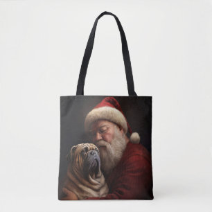 Bolso De Tela Shar Pei Con Navidades festivos de Santa Claus