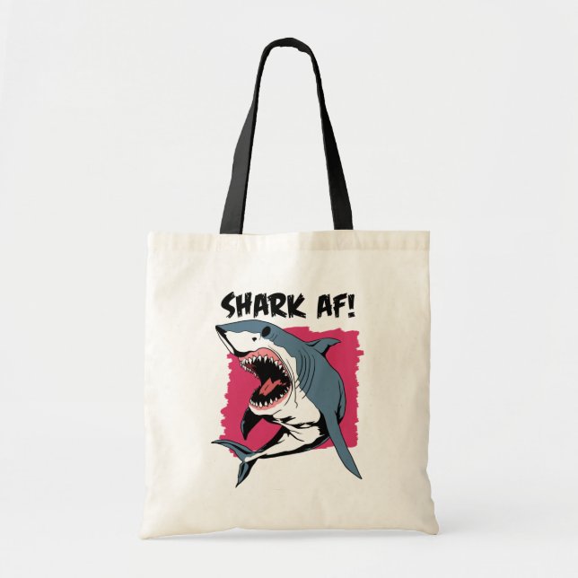 Bolso De Tela ¡Shark AF! | Diseño gráfico de los amantes del tib (Frente)