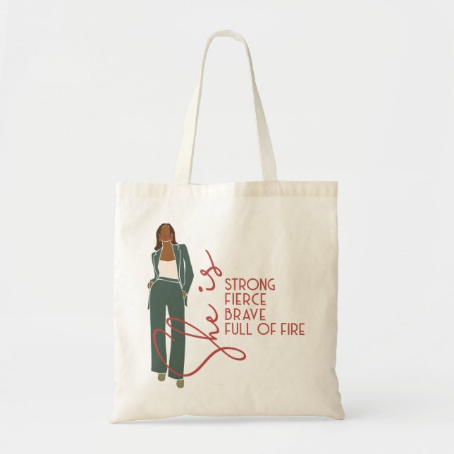 Bolso De Tela She Is Fierce Latte Mug (Frente)
