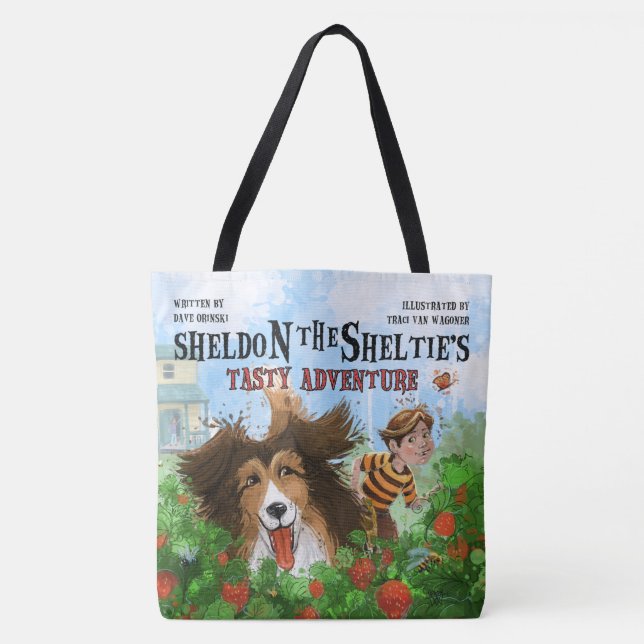 Bolso De Tela Sheldon el Sheltie (Anverso)