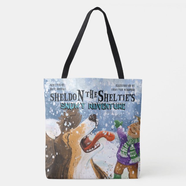 Bolso De Tela Sheldon el Sheltie (Anverso)