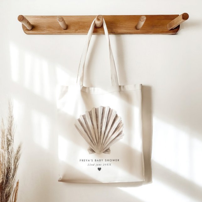 Bolso De Tela Shell Baby Shower Favor (Zazzle Shell Baby Shower Favor Tote Bag)