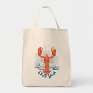 Bolso De Tela Shell Yeah Lobster / Coastal Beach Pun