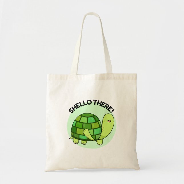 Bolso De Tela Shello There Funny Tortoise Pun (Frente)