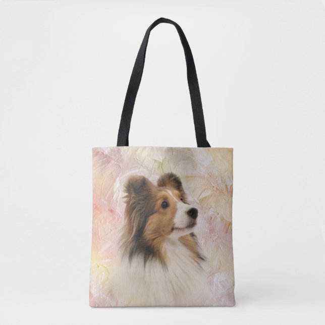 Bolso De Tela Sheltie hace frente (Anverso)