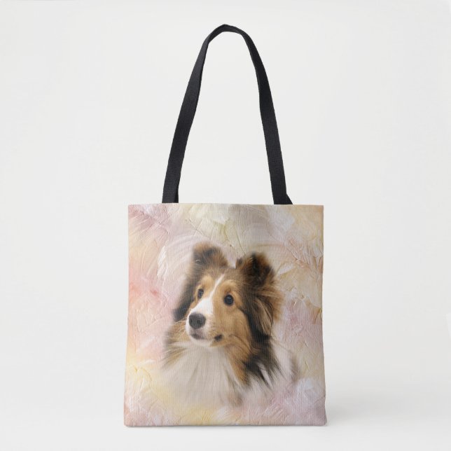 Bolso De Tela Sheltie hace frente (Anverso)