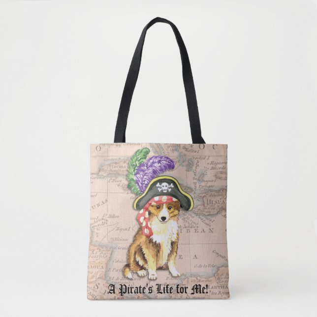 Bolso De Tela Sheltie Pirate (Anverso)