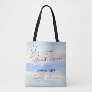 Bolso De Tela Shes En Nueve Pastel De Agua Nube Ducha De Novias
