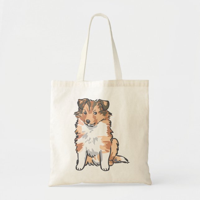 Bolso De Tela Shetland Sheepdog (Frente)