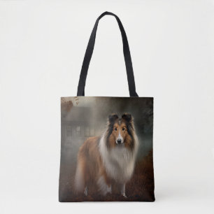 Bolso De Tela Shetland Sheepdog Halloween Scary