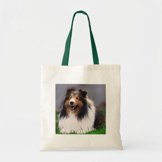 Bolso De Tela Shetland Sheepdog Sheltie Art Gifts (Frente)
