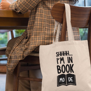 Bolso De Tela Shhh estoy en modo libro regalo bibliotecario de B