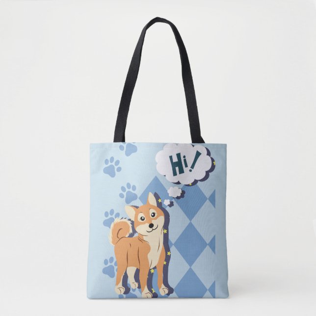 Bolso De Tela Shiba Inu (Anverso)