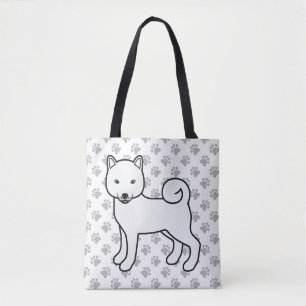 Bolso De Tela Shiba Inu Blanco Perro De Dibujos Animados Lindo &