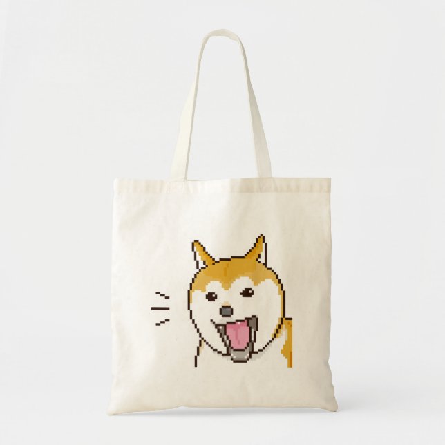 Bolso De Tela Shiba Inu Perro Pixelart (Frente)