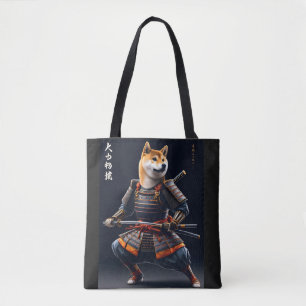 Bolso De Tela Shiba Inu Samurai Guerrero Japonés Arte Elegante