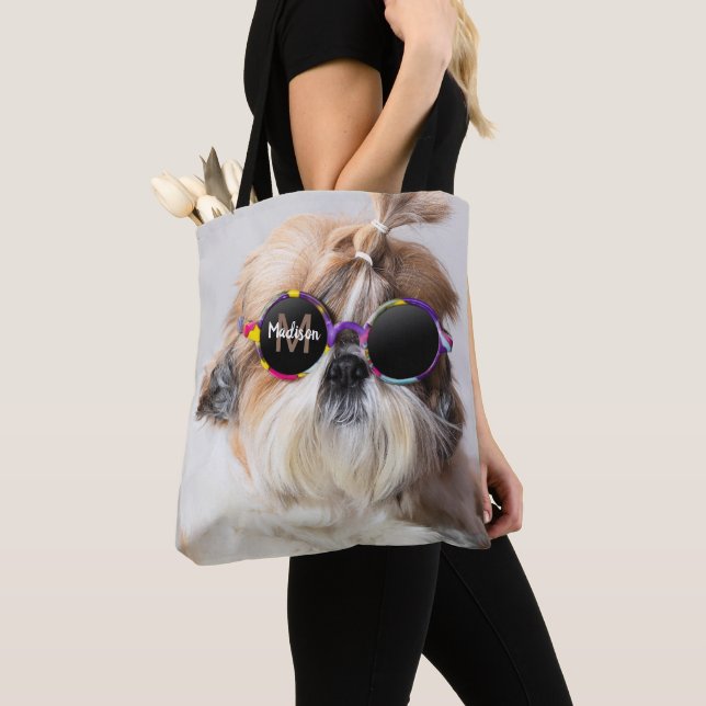 Bolso De Tela Shih Tzu Guay divertido lindo Personalizado de fot (Detalle)