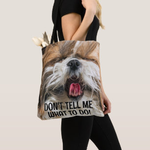Bolso De Tela Shih tzu lengua graciosa No me digas qué hacer