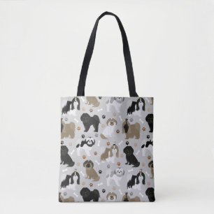 Bolso De Tela Shih Tzu Perro garras y huesos