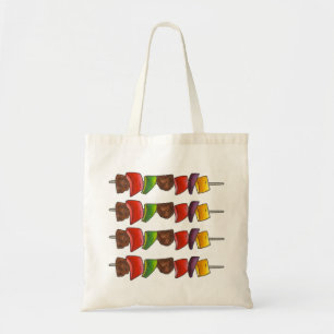 Bolso De Tela Shish Kebab Tote de parrillada de brochetas vegeta
