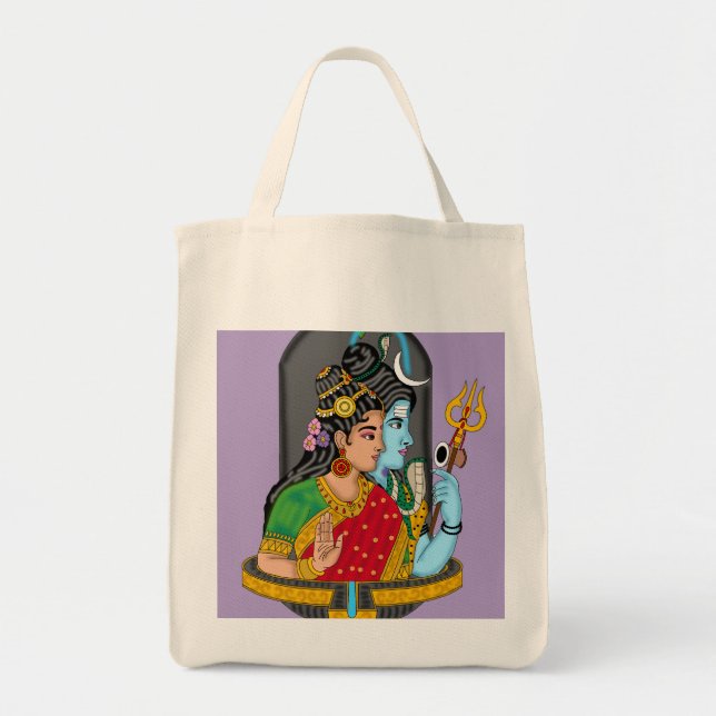 Bolso De Tela Shiva Parvati Tote Bag – Divine Couple of Harmony  (Frente)
