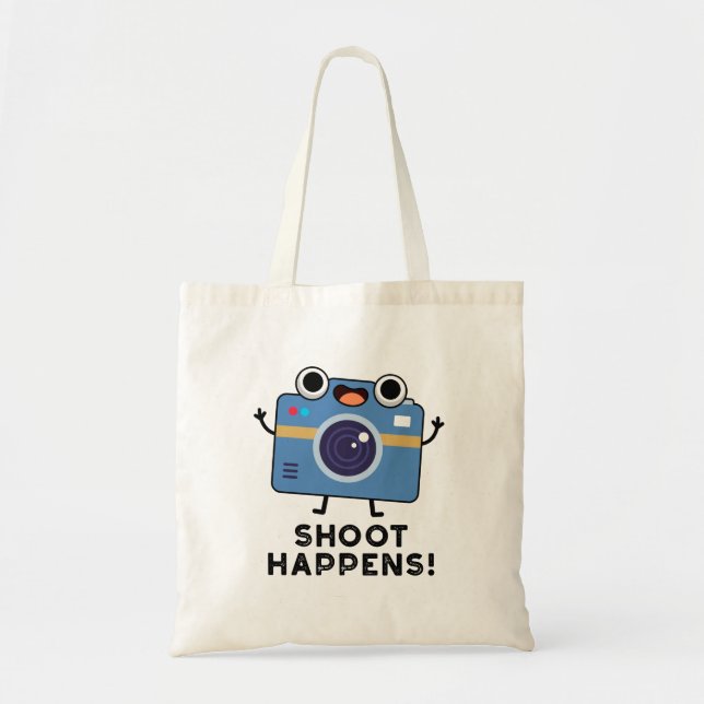 Bolso De Tela Shoot Happens Funny Camera Pun (Frente)