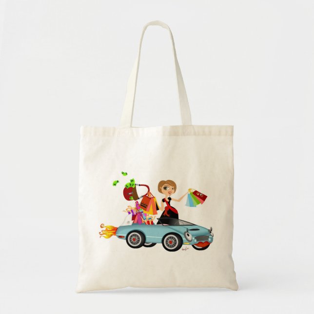 Bolso De Tela Shopaholic en estilo (Frente)