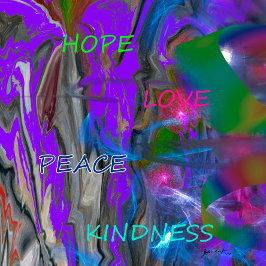 Bolso De Tela Shoulder Tote HOPE LOVE PEACE KINDNESS