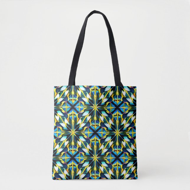 Bolso De Tela Shoulder Tote with Geometric Pattern (Anverso)