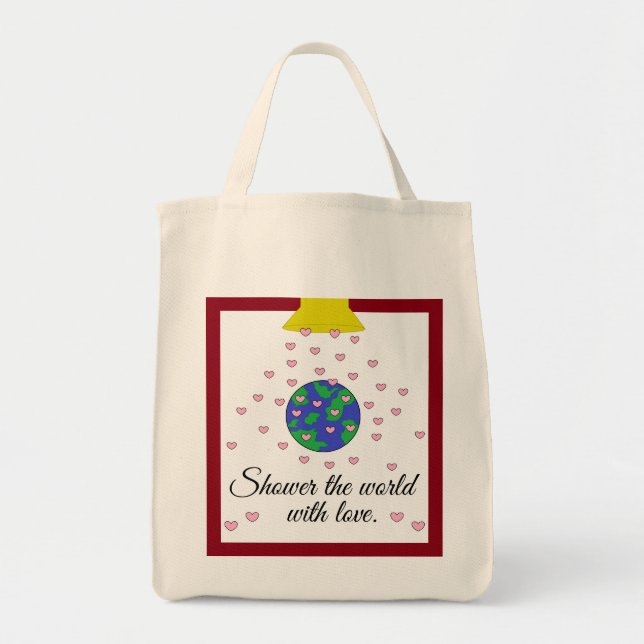Bolso De Tela Shower the World with Love Grocery (Frente)