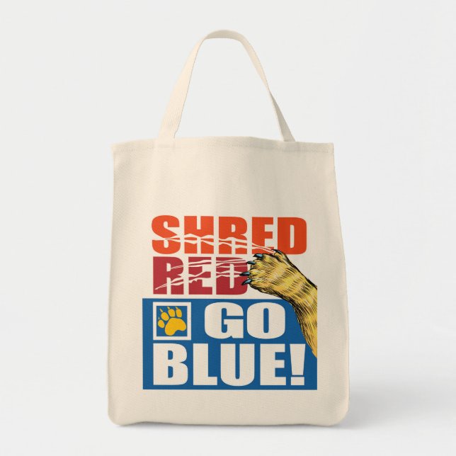 Bolso De Tela Shred Red Go Blue (Frente)