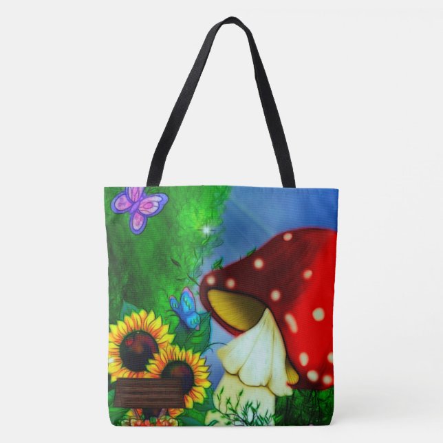 Bolso De Tela Shroom Gully Whimsical Fantasy Art (Anverso)