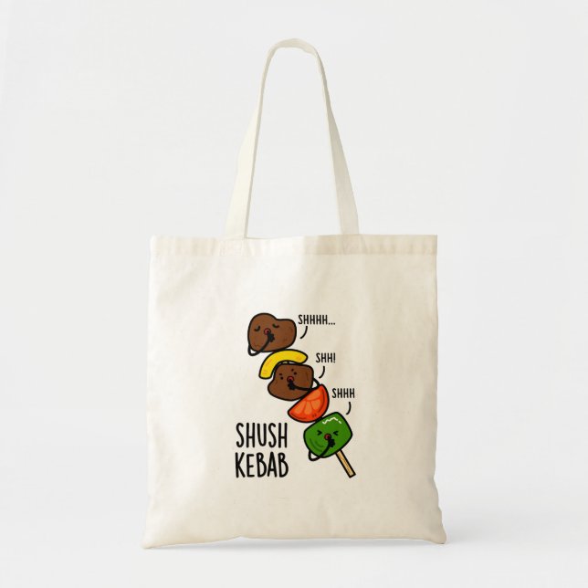 Bolso De Tela Shush Kebab Funny Food Pun (Frente)