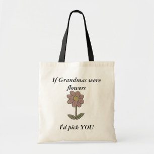 Bolso De Tela Si las abuelas eran pequeño tote de las flores