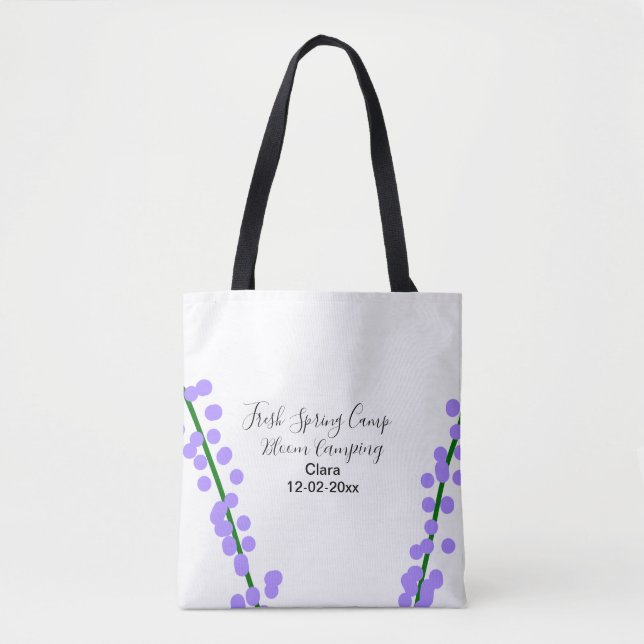 Bolso De Tela Si primavera fresca flores de lavanda para acampar (Anverso)