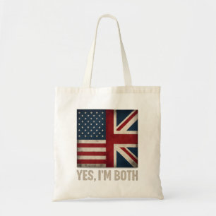 Bolso De Tela Sí, soy ambas banderas estadounidense y británica