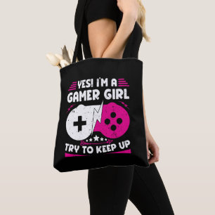 Bolso De Tela Sí, soy un juego de azar Chica divertido de videoj